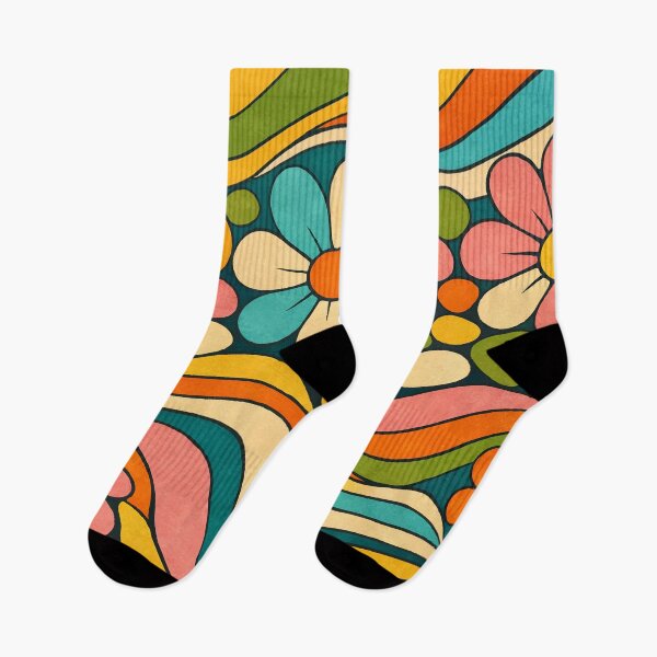 Item preview, 70s Retro Flower Power - Groovy Psychedelic Waves & Boho Floral Pattern designed and sold by Far Out Goods.
