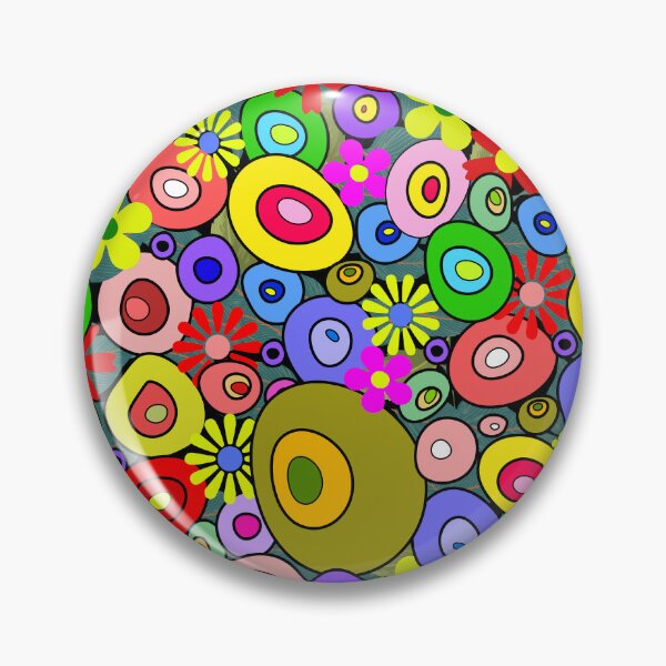 Item preview, Retro 60s Groovy Flower Power & Abstract Mod Stones Pattern designed and sold by Far Out Goods.