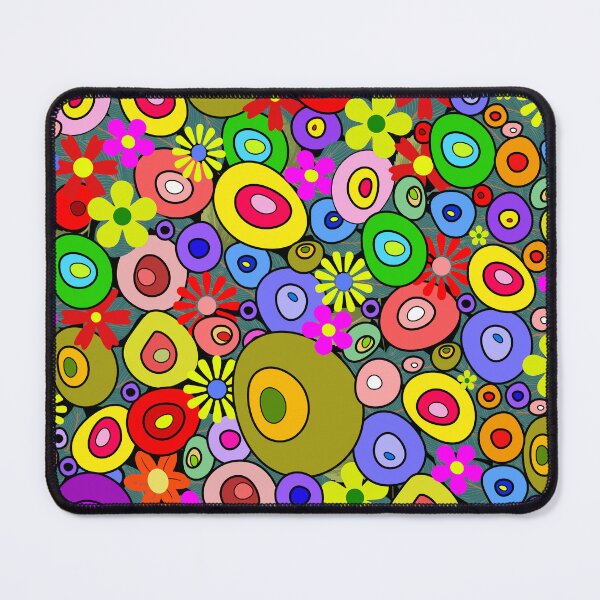 Item preview, Retro 60s Groovy Flower Power & Abstract Mod Stones Pattern designed and sold by Far Out Goods.