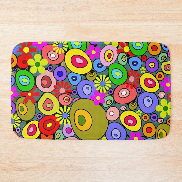 Item preview, Retro 60s Groovy Flower Power & Abstract Mod Stones Pattern designed and sold by Far Out Goods.