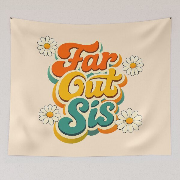 Item preview, Retro Far Out Sis - Groovy 70s Vintage Daisy Aesthetic designed and sold by Far Out Goods.