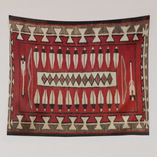 Item preview, Navajo Arrow Tapestry Throw | Printed on Both Sides | c.1921 Textile Reproduction | Rustic Earth Tone Decor (longwise) designed and sold by Big Bang Canvas.