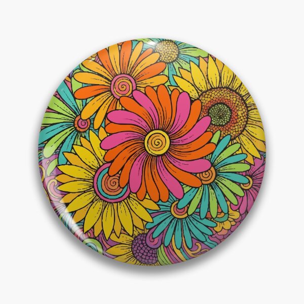 Item preview, Retro 70s Psychedelic Floral Garden – Vibrant Groovy Flower Power Art designed and sold by Far Out Goods.