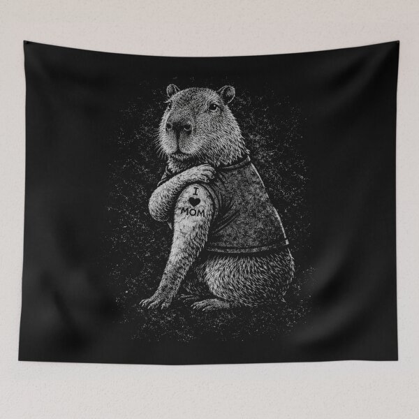 Item preview, Cute Capybara I Love Mom Tattoo I Funny animal Lover Capybara Meme designed and sold by will freed18.