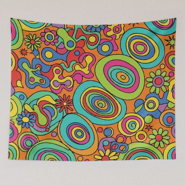 Item preview, Retro 60s 70s Psychedelic Groovy Hippie Flower Power Pattern designed and sold by Far Out Goods.