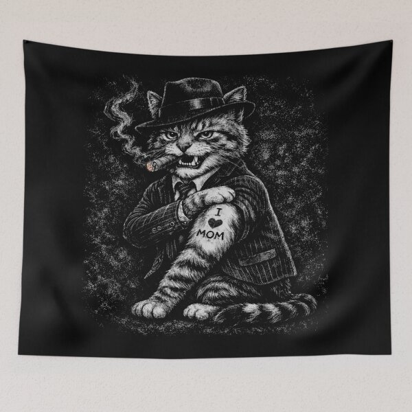 Item preview, Cat I Love Mom Tattoo Funny Cat Lover Gift Cat Mafia designed and sold by will freed18.