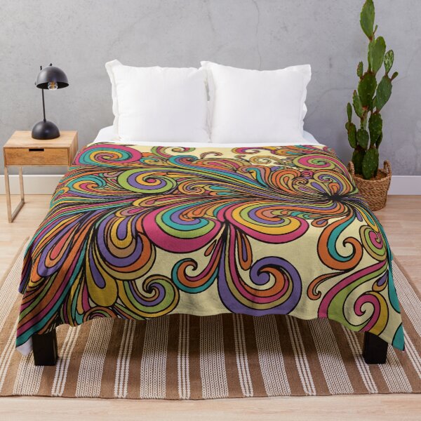 Item preview, 70s Retro Liquid Flow: Abstract Groovy Swirls in Teal and Burnt Orange designed and sold by Far Out Goods.
