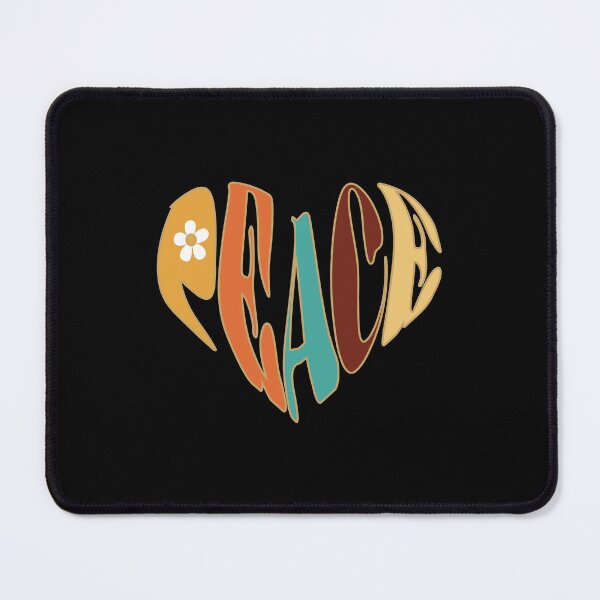 Item preview, Retro Boho Peace Heart – Groovy 70s Floral Typography Design designed and sold by Far Out Goods.