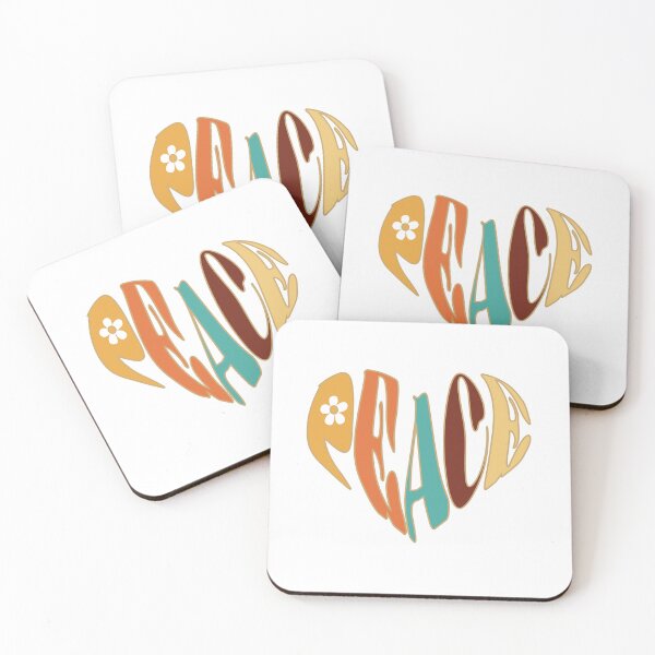 Item preview, Retro Boho Peace Heart – Groovy 70s Floral Typography Design designed and sold by Far Out Goods.