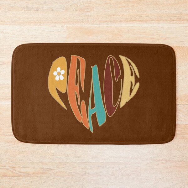 Item preview, Retro Boho Peace Heart – Groovy 70s Floral Typography Design designed and sold by Far Out Goods.