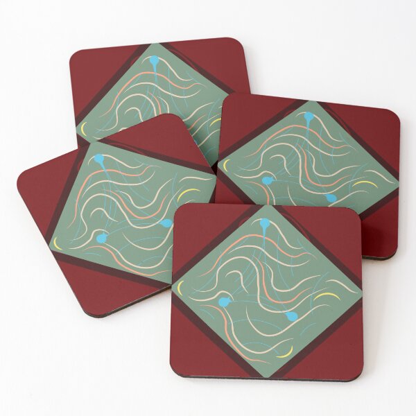 Item preview, Mint and Burgundy Checkers  designed and sold by LatexFreeBeans.