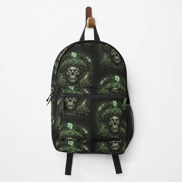 Item preview, Virgo Gothic Skull Zodiac – Dark Green Astrology Aesthetic | Virgo Horoscope Art designed and sold by Bonitivity Zodiacs.
