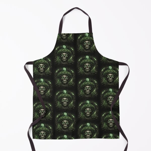 Item preview, Virgo Gothic Skull Zodiac – Dark Green Astrology Aesthetic | Virgo Horoscope Art designed and sold by Bonitivity Zodiacs.