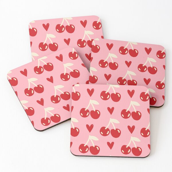 Item preview, Cherry Chic Seamless Pattern Kawaii Preppy Fruit Nursery Love Girly Valentine designed and sold by FRH Design ⭐⭐⭐⭐⭐.