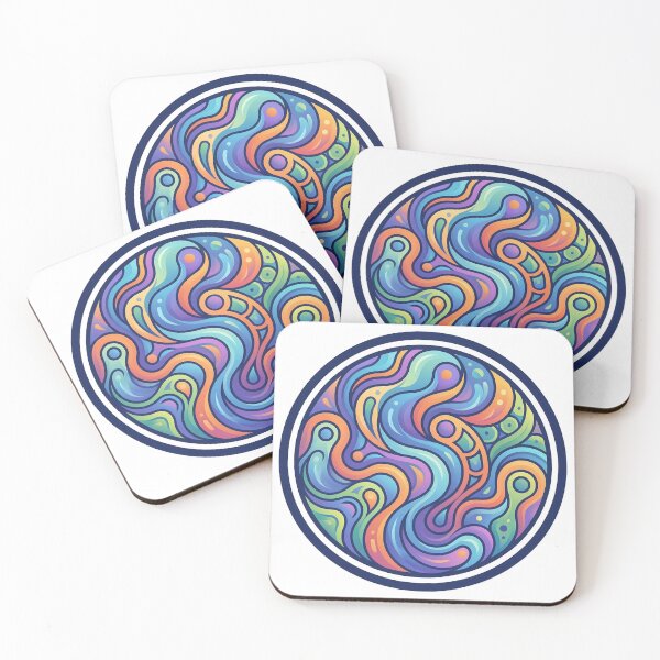 Item preview, Dreamy Liquid Swirl - Vibrant Abstract Psychedelic Badge designed and sold by Robo-toons.