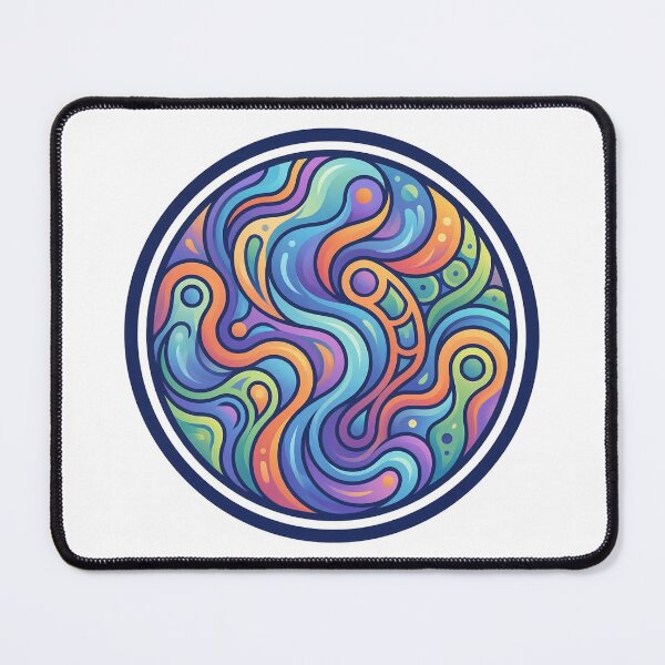 Item preview, Dreamy Liquid Swirl - Vibrant Abstract Psychedelic Badge designed and sold by Robo-toons.