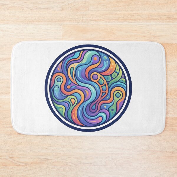 Item preview, Dreamy Liquid Swirl - Vibrant Abstract Psychedelic Badge designed and sold by Robo-toons.