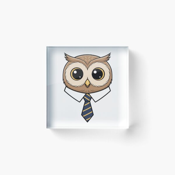 Item preview, Cute Owl Boss Wearing Striped Necktie designed and sold by k3rstman1.