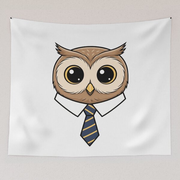 Item preview, Cute Owl Boss Wearing Striped Necktie designed and sold by k3rstman1.