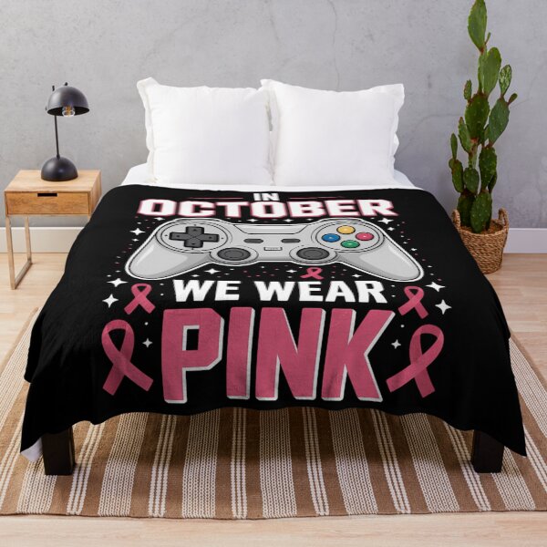 Item preview, In October We Wear Pink Breast Cancer Gaming Kids Boys Youth designed and sold by EllenJast.