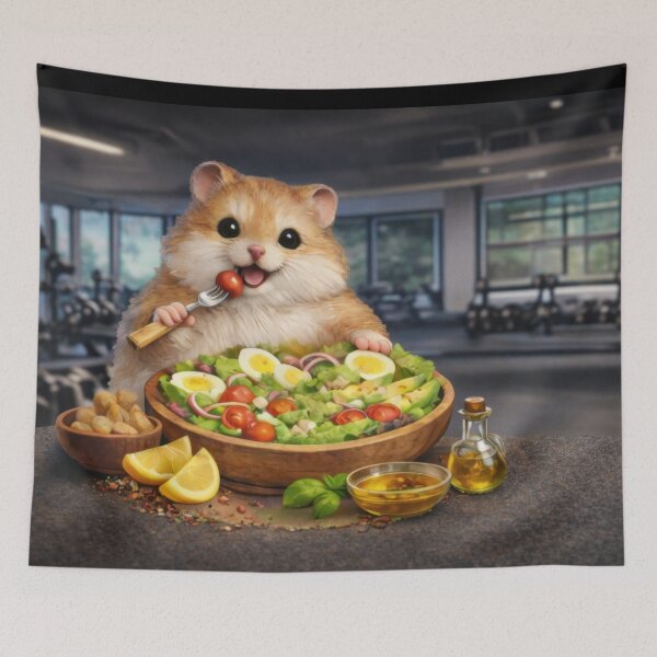 Item preview, Cute Hamster Eating Salad Sticker designed and sold by jgvisualarts.