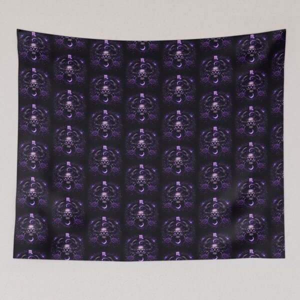 Item preview, Scorpio Gothic Skull Zodiac – Dark Purple Astrology Scorpion | Scorpio Horoscope Aesthetic designed and sold by Bonitivity Zodiacs.