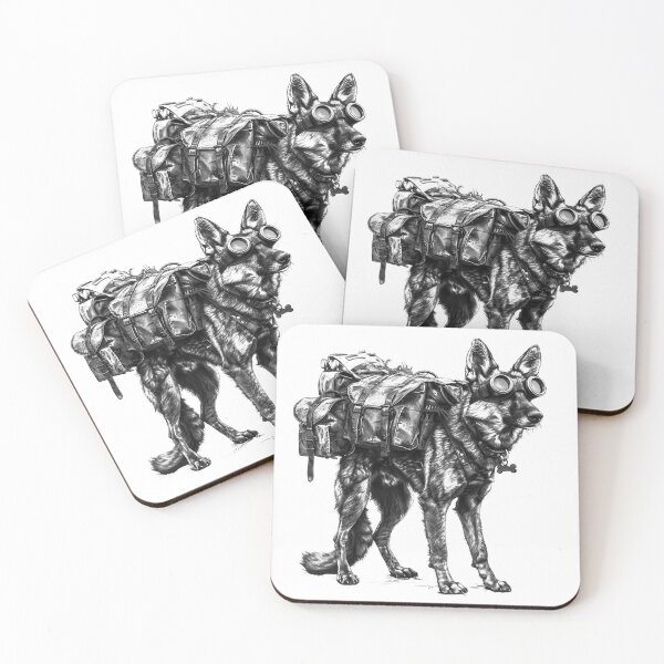 Item preview, Steampunk German Shepherd Explorer with Goggles and Pack designed and sold by inkoutninja.