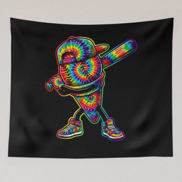 Item preview, Tie Dye Dabbing Baseball Character designed and sold by KIROSALS.