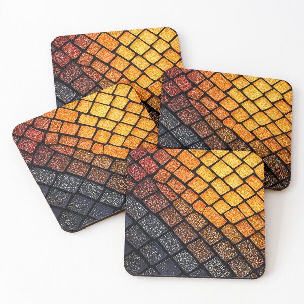 Item preview, Fiery Geometric Mosaic Abstract Pattern designed and sold by Kaleidoscope Print.