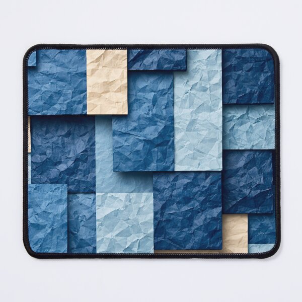 Item preview, Blue Geometric Paper Collage Abstract Pattern designed and sold by Kaleidoscope Print.