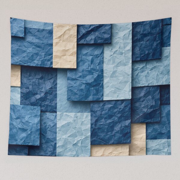 Item preview, Blue Geometric Paper Collage Abstract Pattern designed and sold by Kaleidoscope Print.