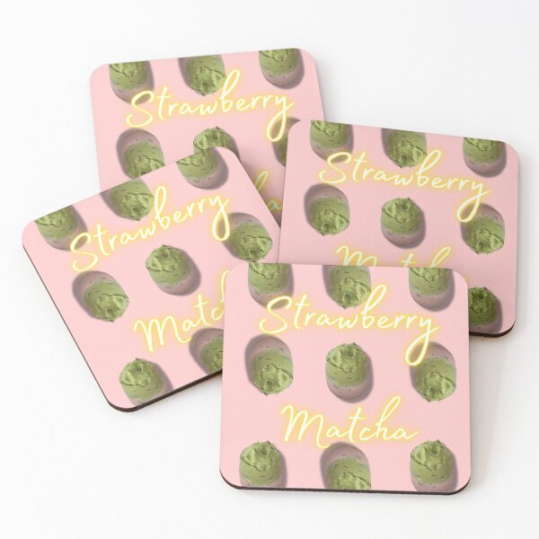 Item preview, strawberry matcha aesthetic drink pattern design designed and sold by Thetdesigns.