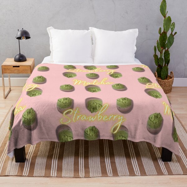 Item preview, strawberry matcha aesthetic drink pattern design designed and sold by Thetdesigns.
