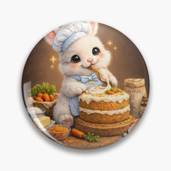 Item preview, Cute Bunny Baker Carrot Cake Sticker designed and sold by jgvisualarts.