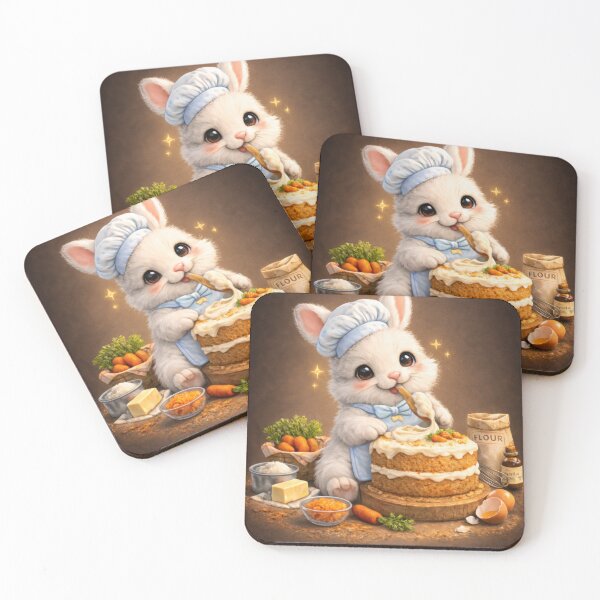 Item preview, Cute Bunny Baker Carrot Cake Sticker designed and sold by jgvisualarts.