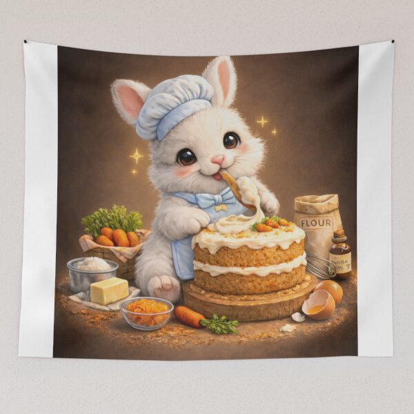 Item preview, Cute Bunny Baker Carrot Cake Sticker designed and sold by jgvisualarts.