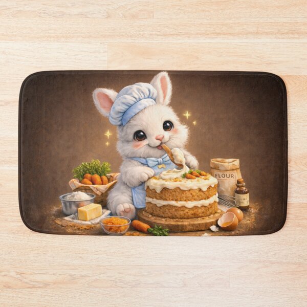 Item preview, Cute Bunny Baker Carrot Cake Sticker designed and sold by jgvisualarts.