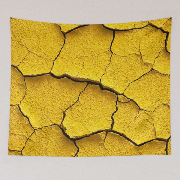 Item preview, Bold Yellow Cracked Wall Texture designed and sold by Kaleidoscope Print.