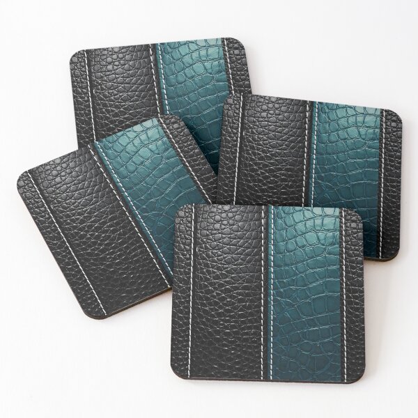 Item preview, Black and Teal Crocodile Leather Texture Pattern designed and sold by Kaleidoscope Print.