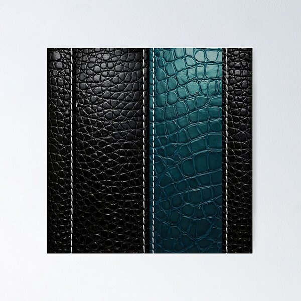Item preview, Black and Teal Crocodile Leather Texture Pattern designed and sold by Kaleidoscope Print.