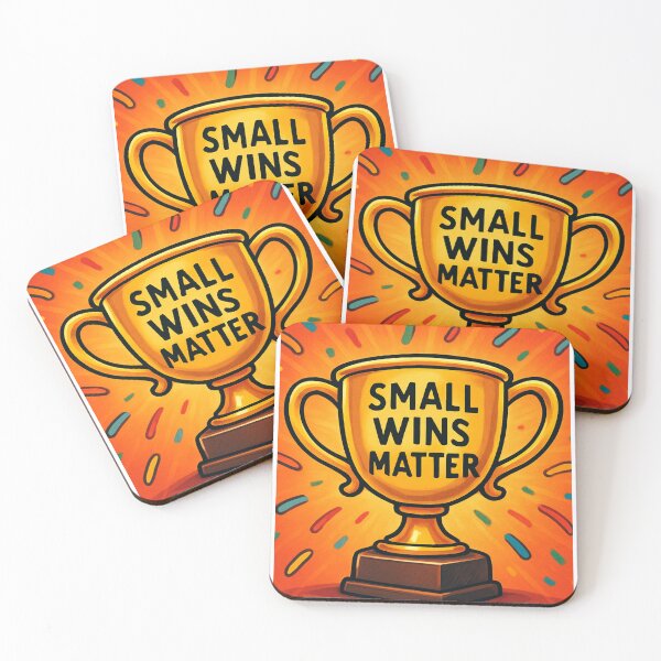 Item preview, Small Wins Matter Motivational Trophy Sticker designed and sold by LumereAndCoeur.
