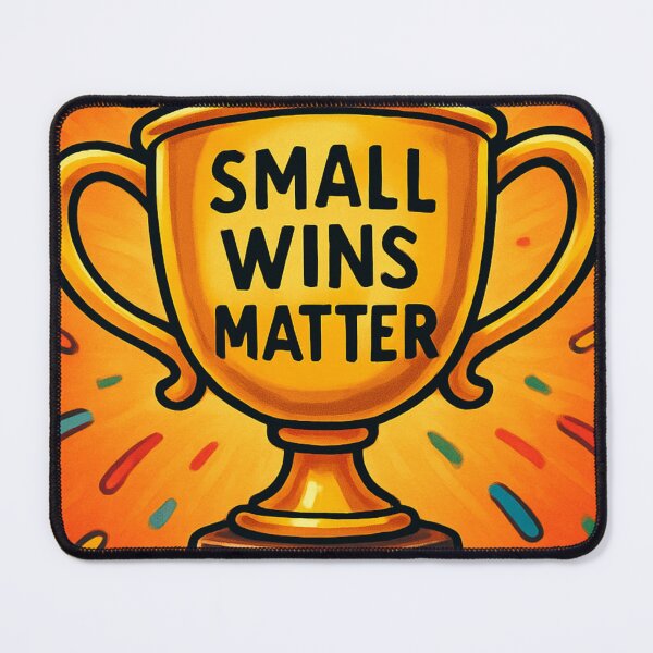 Item preview, Small Wins Matter Motivational Trophy Sticker designed and sold by LumereAndCoeur.