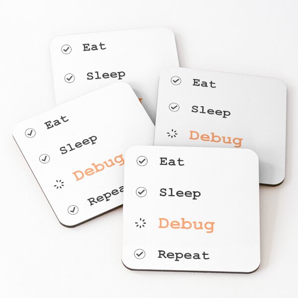 Item preview, Funny Programmer Checklist - Eat Sleep Debug Repeat designed and sold by Protocol Zero.