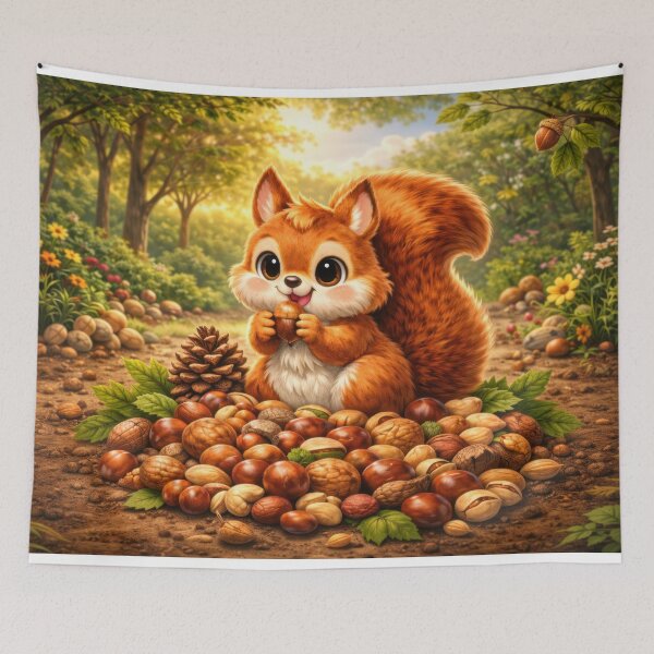 Item preview, Cute Squirrel With Nuts Sticker designed and sold by jgvisualarts.