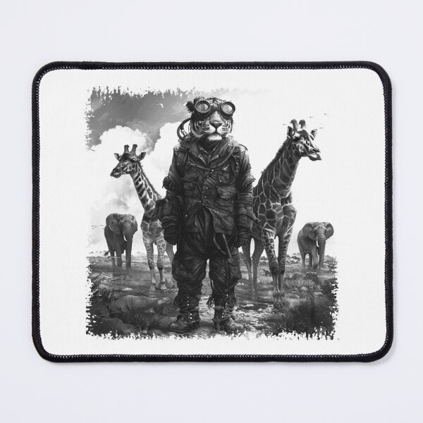 Item preview, Steampunk Lion Explorer in African Safari Scene designed and sold by inkoutninja.
