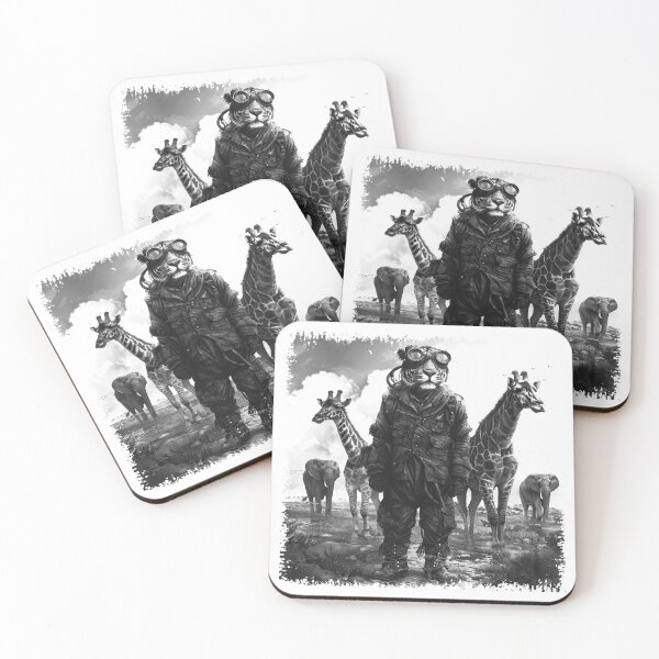 Item preview, Steampunk Lion Explorer in African Safari Scene designed and sold by inkoutninja.