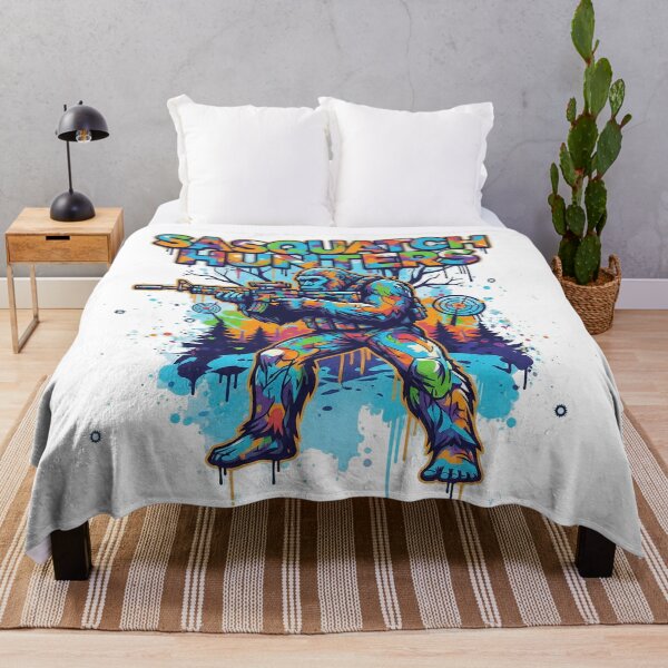 Item preview, Sasquatch Hunters Colorful Graffiti Art Urban Bigfoot Tactical Illustration designed and sold by SasquatchTrail.