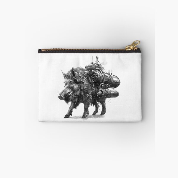 Item preview, Steampunk Warthog Machine Beast in Black and White designed and sold by inkoutninja.