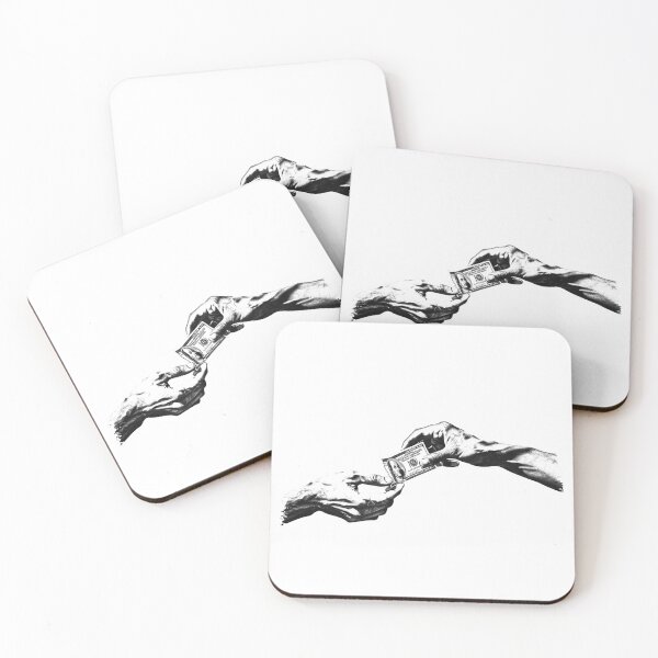 Item preview, Minimalist Money Exchange Hands in Black and White designed and sold by inkoutninja.