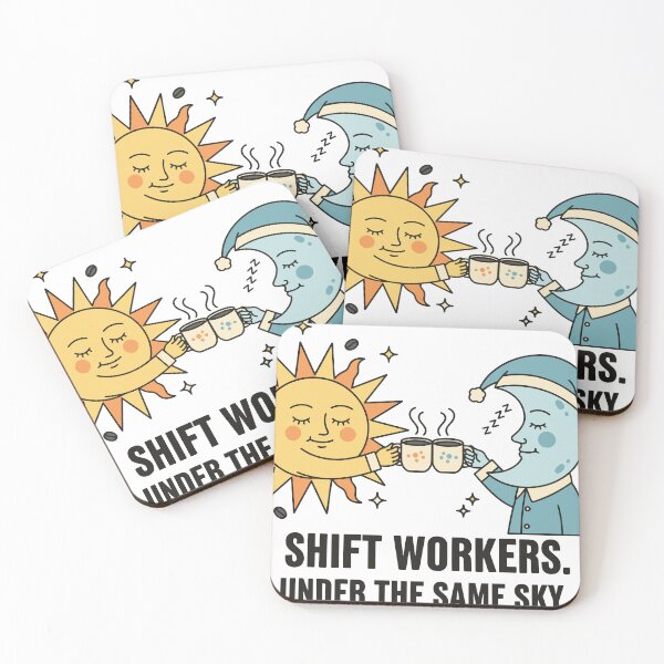 Item preview, Retro Sun and Moon Shift Workers Under Sky designed and sold by Snout & Shout..